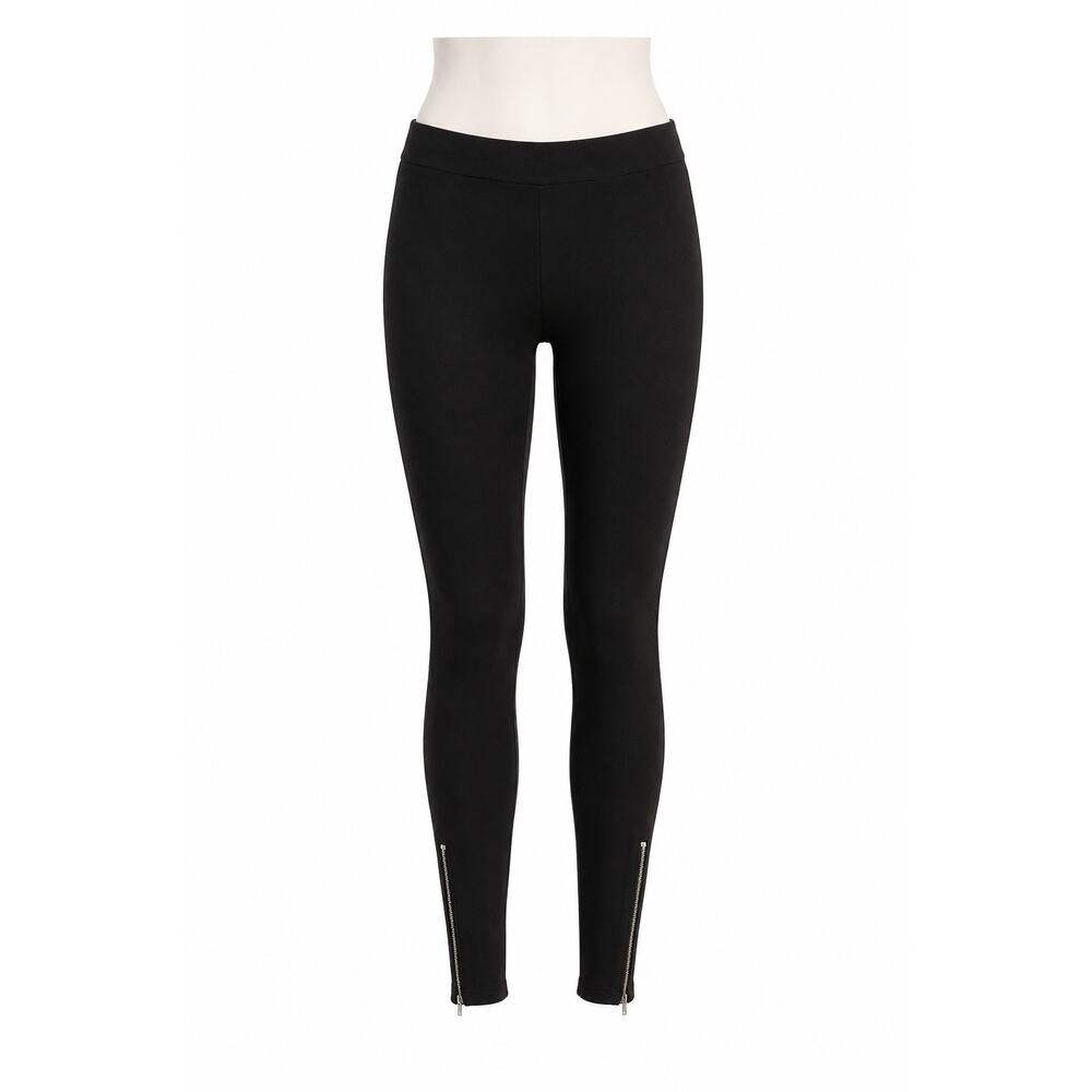 David Lerner Black Zipper Calf Leggings – Size S